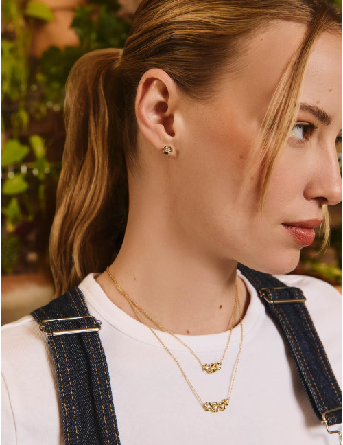 Boucles d'oreilles L'Hortensia dorées