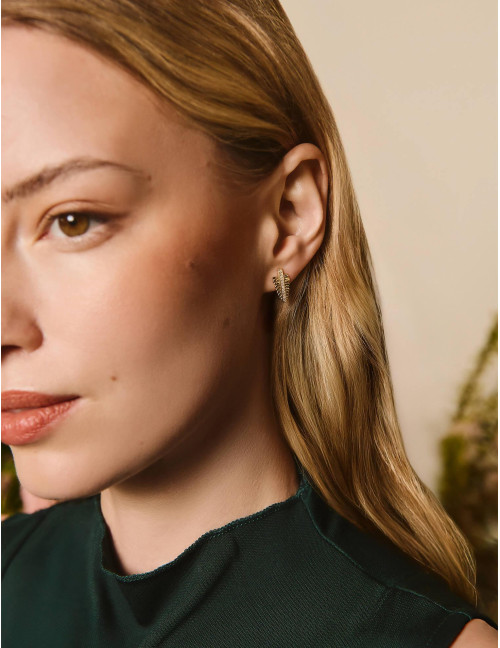 Boucles d'oreilles La Feuille de Fougère dorées