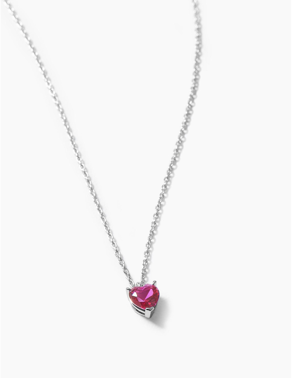 Collier Sacré-Cœur rouge argent