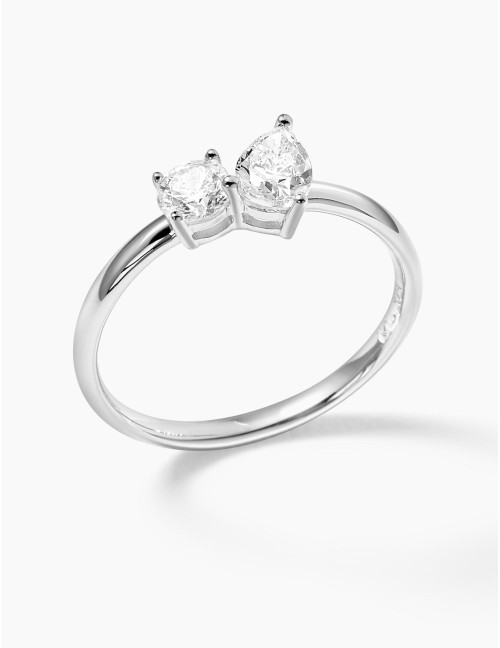 Bague Toi & Moi Twist argent