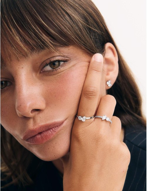Bague Toi & Moi Twist argent