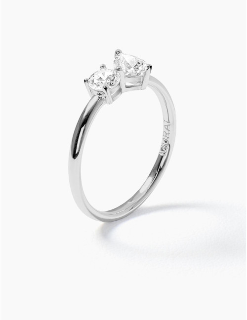 Bague Toi & Moi Twist argent