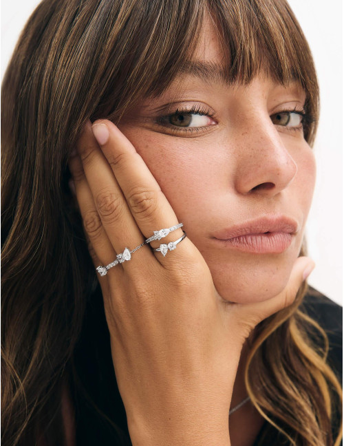 Bague Toi & Moi Twist argent