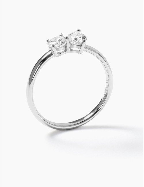 Bague Toi & Moi Twist argent