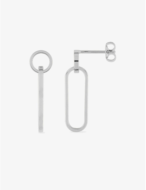 Boucles d’oreilles Duo Pure Graphique argent