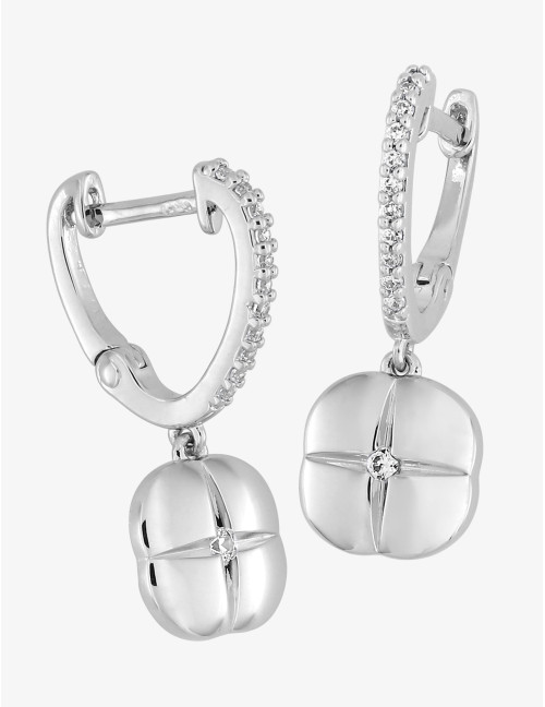 Boucles d’oreilles pendantes Graphique Icône argent