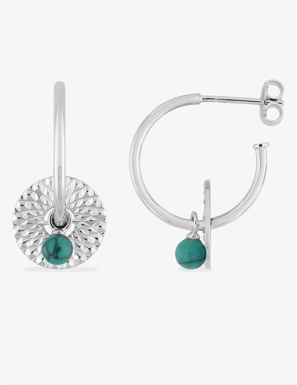 Créoles Soleil Aventure Turquoise Argent