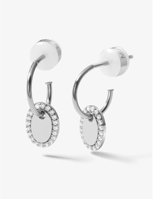 Boucles d’oreilles Café Lumière argent