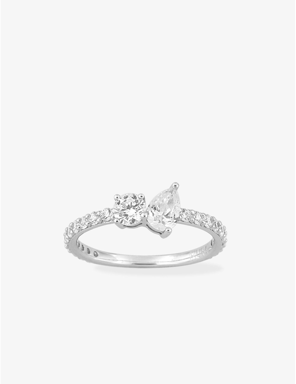 Bague Toi & Moi Twist accompagnée argent