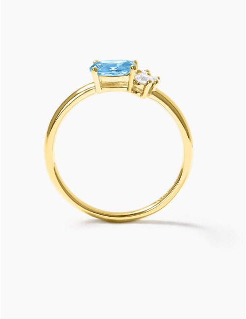 Bague Royale Twist Bleu Glacier Doré