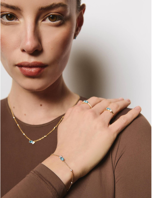 Bracelet Royale Twist Absolue Bleu Glacier Doré