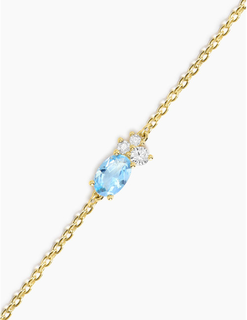 Bracelet Royale Twist Bleu Glacier Doré