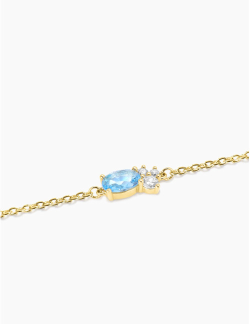 Bracelet Royale Twist Bleu Glacier Doré