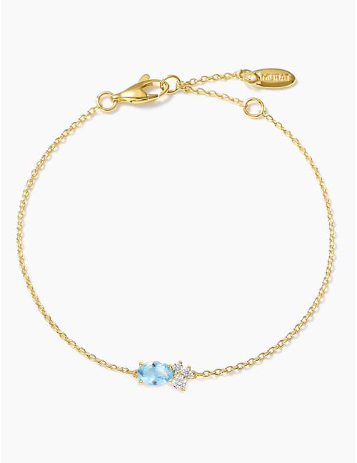 Bracelet Royale Twist Bleu Glacier Doré