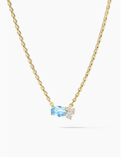 Collier Royale Twist Bleu Glacier Doré