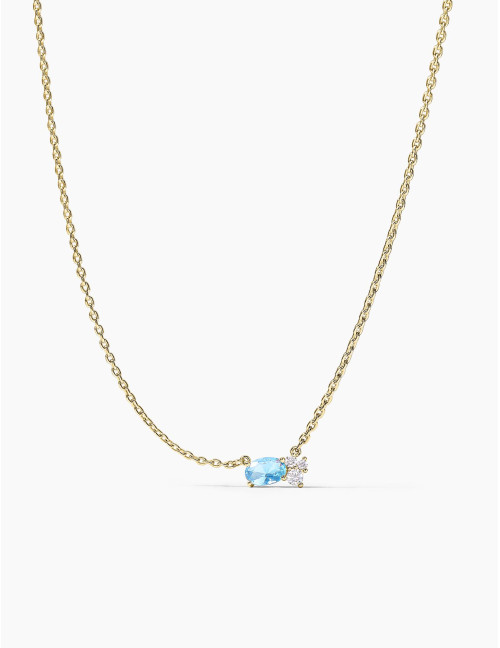 Collier Royale Twist Bleu Glacier Doré