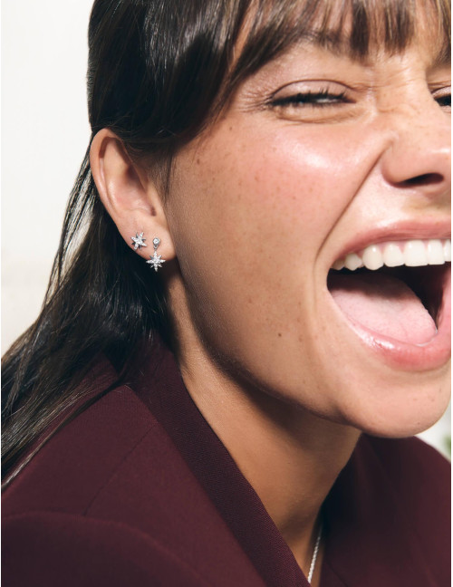 Boucles d’oreilles pendantes Céleste argent