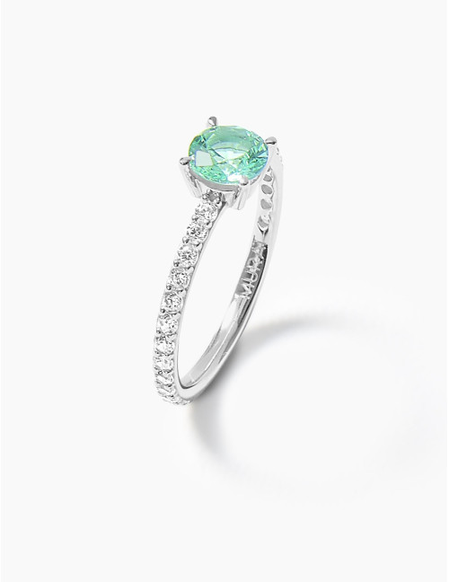 Bague Saint-Louis Vert Accompagnée Argent