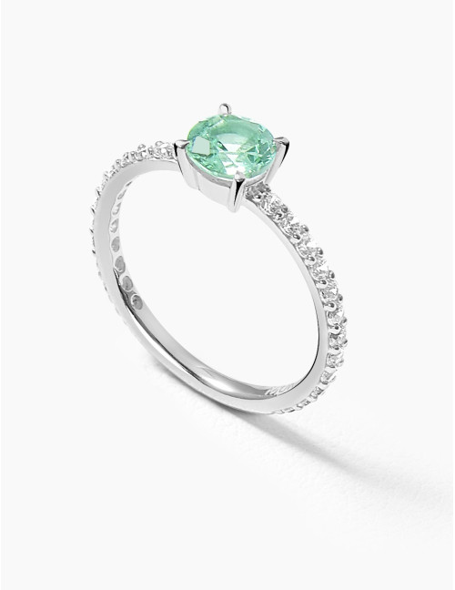Bague Saint-Louis Vert Accompagnée Argent