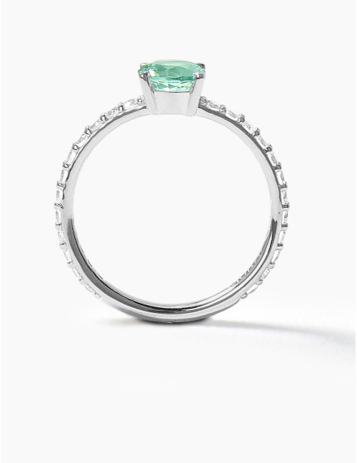 Bague Saint-Louis Vert Accompagnée Argent