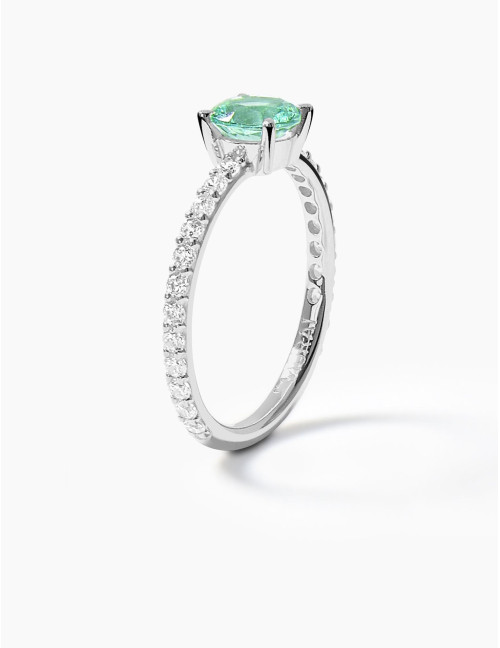 Bague Saint-Louis Vert Accompagnée Argent