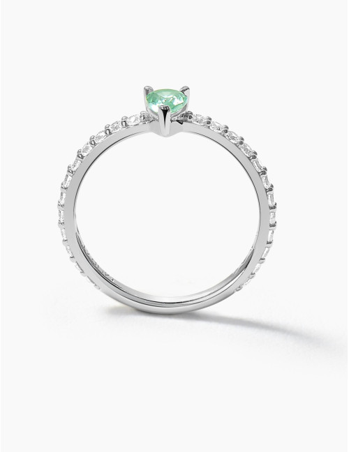 Bague Vivienne Vert Accompagnée Argent