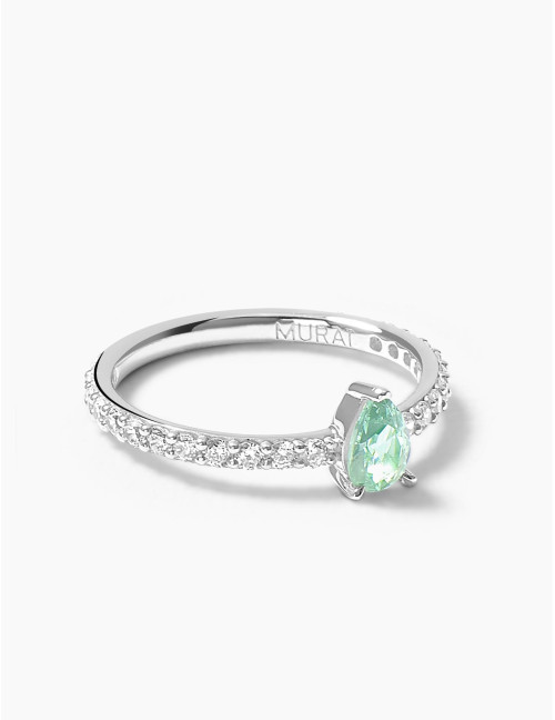 Bague Vivienne Vert Accompagnée Argent