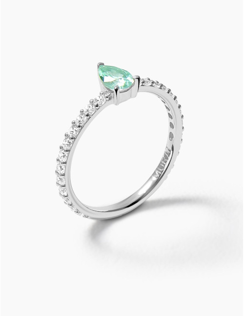 Bague Vivienne Vert Accompagnée Argent