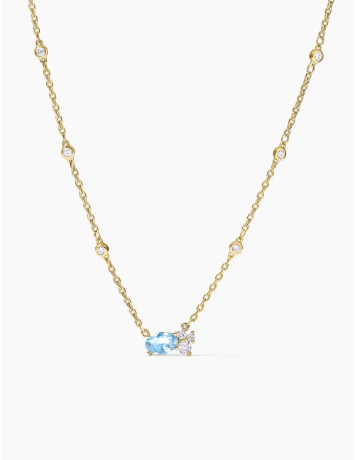Collier Royale Twist Absolue Bleu Glacier doré