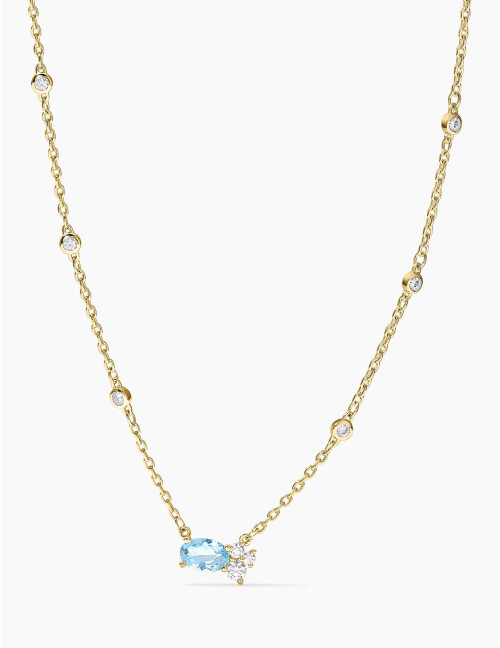 Collier Royale Twist Absolue Bleu Glacier doré