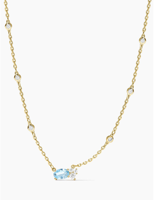 Collier Royale Twist Absolue Bleu Glacier doré