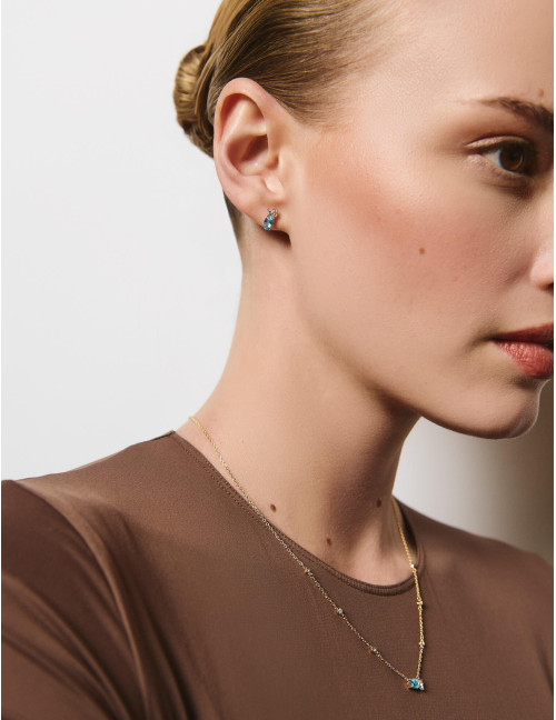 Collier Royale Twist Absolue Bleu Glacier doré