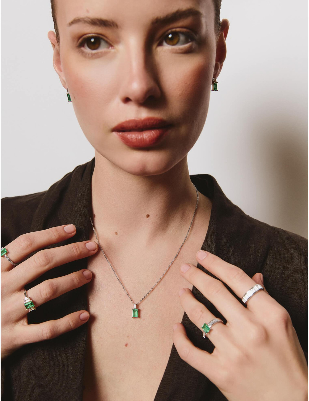 Collier Vendôme Vert Argent