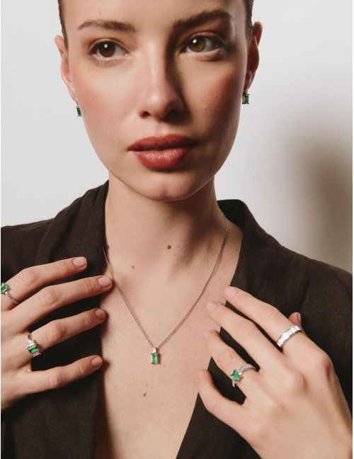 Collier Vendôme Vert Argent