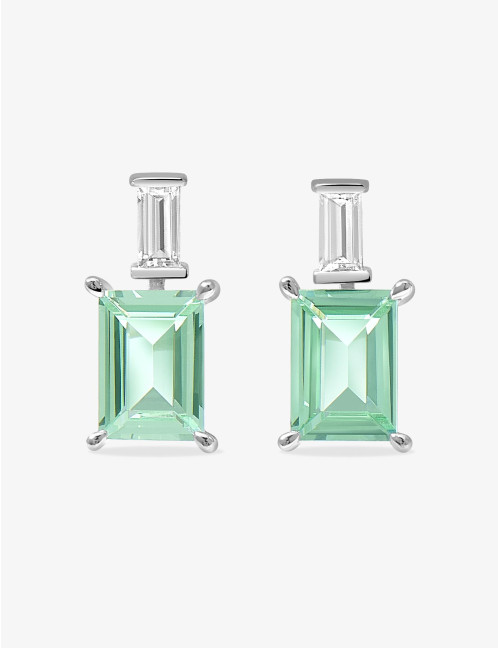 Boucles d'oreilles Vendôme Vert Argent