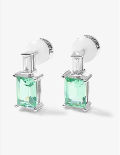 Boucles d'oreilles Vendôme Vert Argent