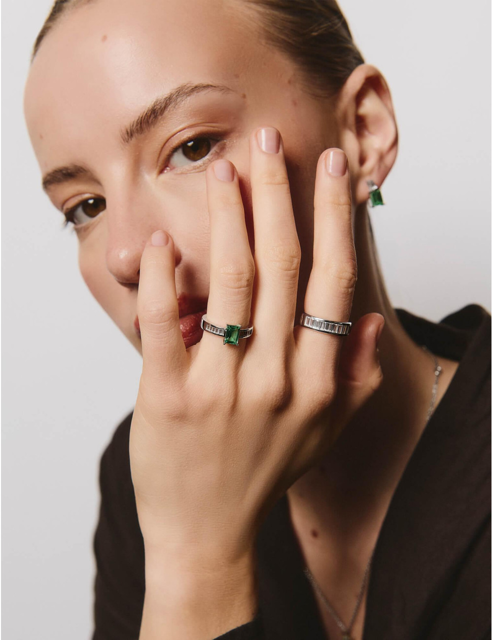 Bague Vendôme Vert Argent