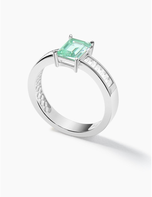Bague Vendôme Vert Argent