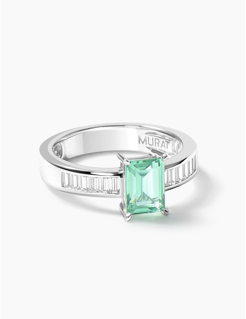 Bague Vendôme Vert Argent