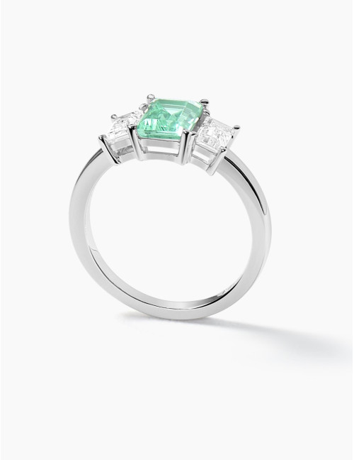 Bague Vendôme Trilogie Vert Argent
