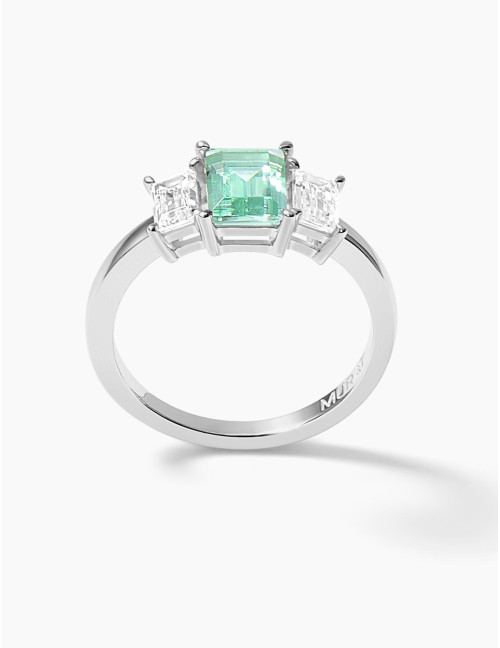 Bague Vendôme Trilogie Vert Argent