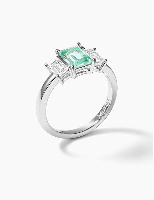 Bague Vendôme Trilogie Vert Argent