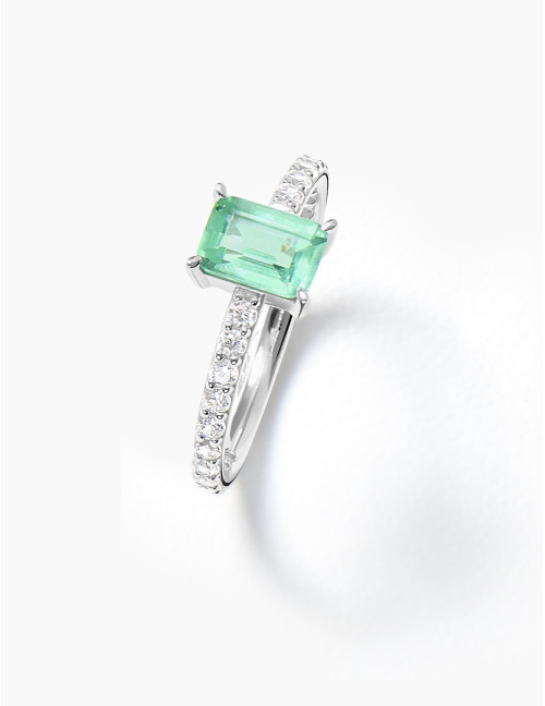 Bague Saint-Honoré Vert Argent Grande