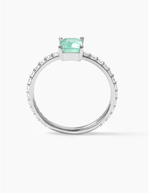 Bague Saint-Honoré Vert Argent Grande