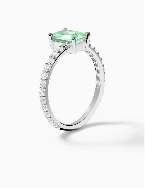 Bague Saint-Honoré Vert Argent Grande