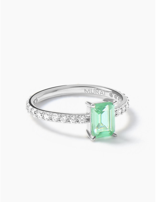 Bague Saint-Honoré Vert Argent Grande