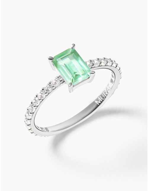 Bague Saint-Honoré Vert Argent Grande