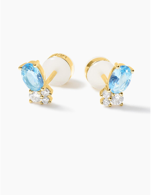Boucles d'oreilles Royale Twist Bleu Glacier Doré