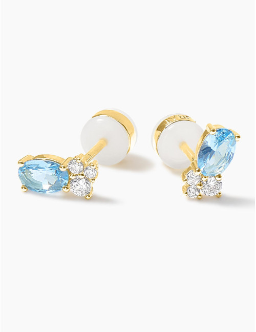 Boucles d'oreilles Royale Twist Bleu Glacier Doré