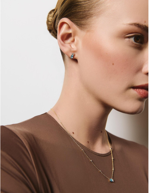 Boucles d'oreilles Royale Twist Bleu Glacier Doré